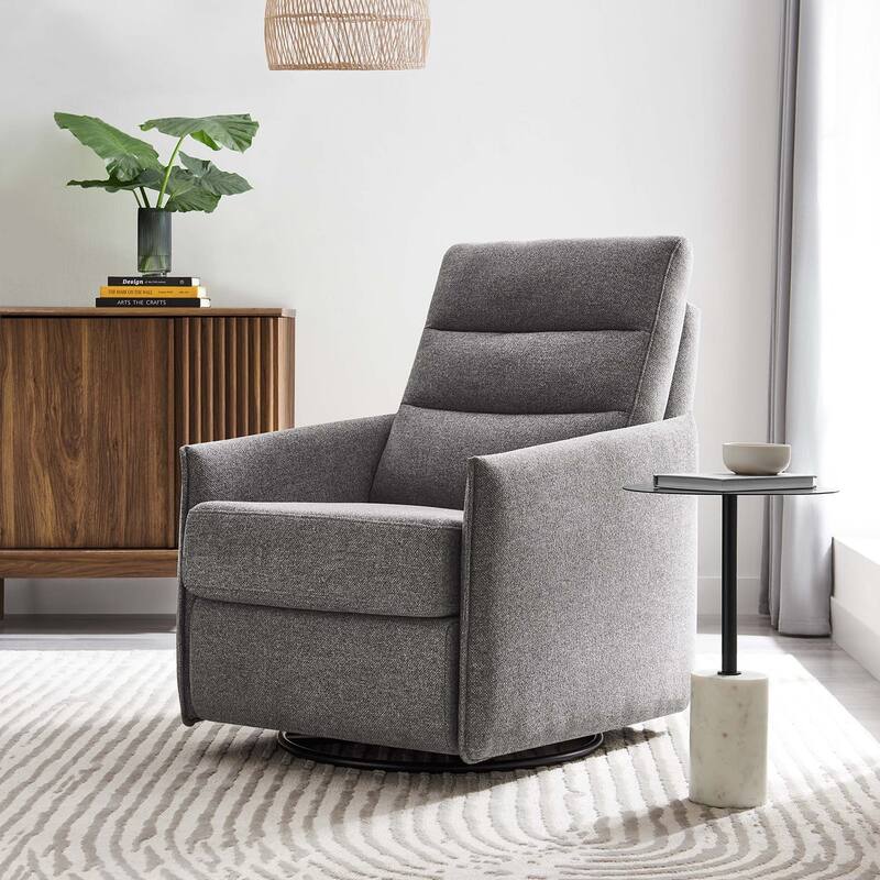Etta Upholstered Fabric Lounge Chair - Light Gray