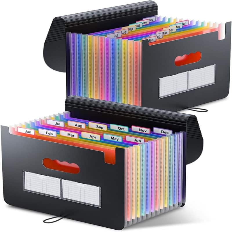 Expanding File Folders 2 Packs - Black