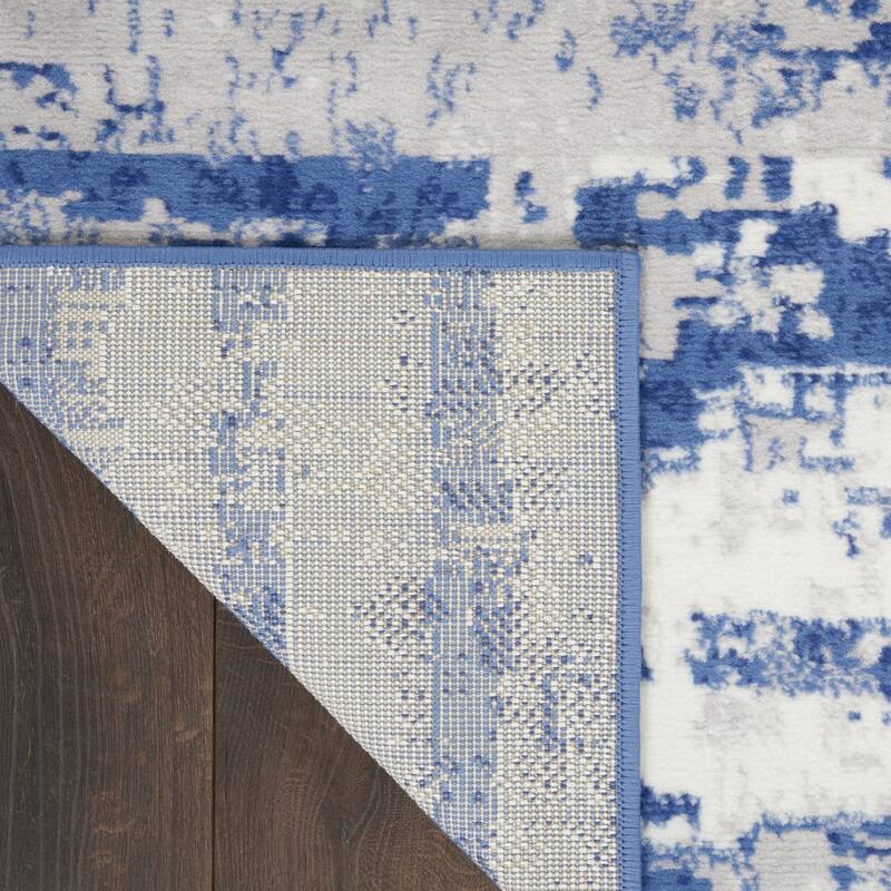 Power Loomed Distressed Abstract Modern Non Skid Stain Resistant Area Rug