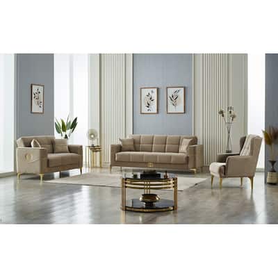 Carso 3 Pieces Living Room Sets 1 Sofa 1 Loveseat 1 Chair