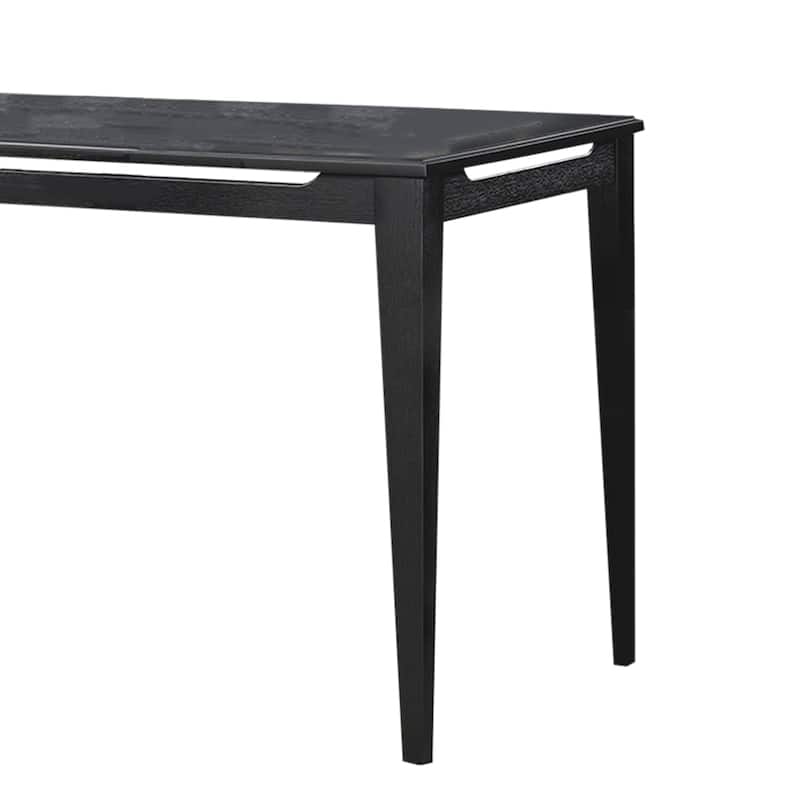 Rectangular Wooden Dining Table with Tapered Legs in Black