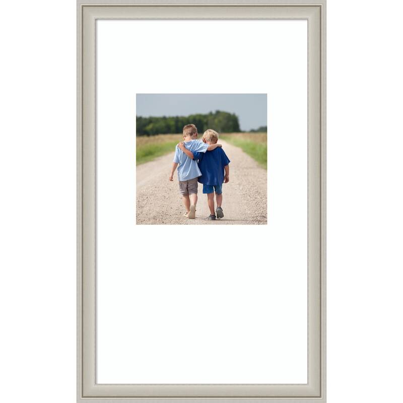 Florence Gold Framed Picture Frame, Photo Frame - 13x22 Matted White 8x8 - Florence Silver