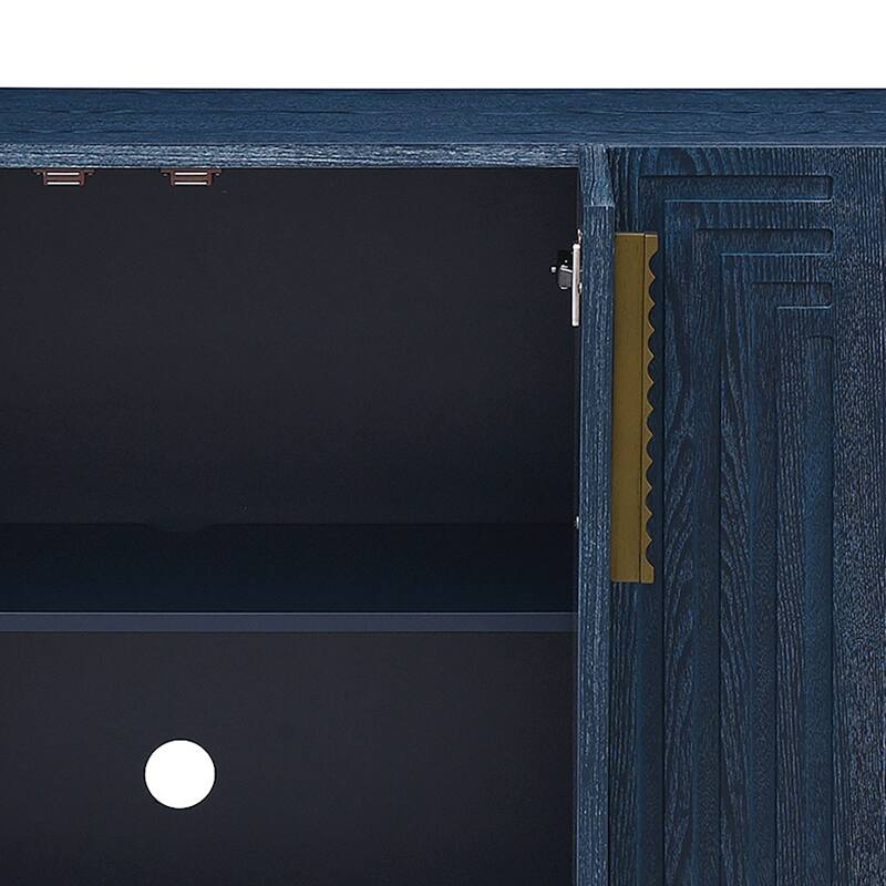 Retro-chic Wooden Four-Door Sideboard with Adjustable Internal Shelves