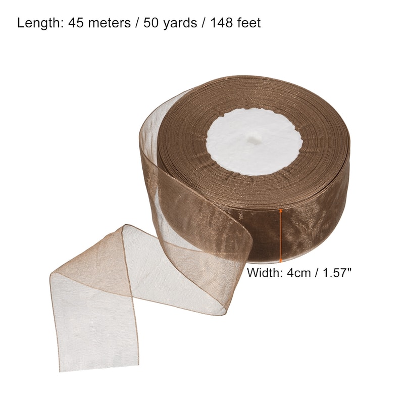 4cm 50 Yard Sheer Organza Ribbon Chiffon Decor Fabric Gift Wrapping