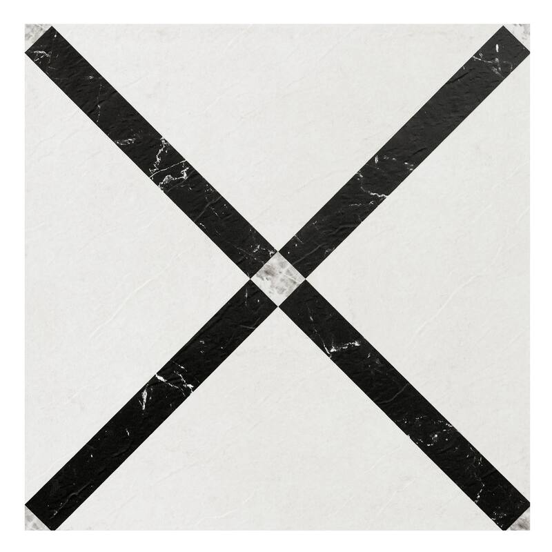Achim Retro 12x12 Self Adhesive Vinyl Floor Tile - Marble Criss Cross - 20 Tiles/20 sq. ft. - Marble Criss Cross
