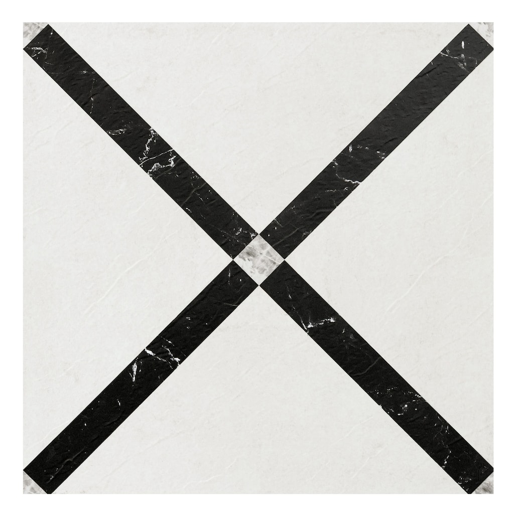 Achim Retro 12x12 Self Adhesive Vinyl Floor Tile - Marble Criss Cross - 20 Tiles/20 sq. ft.