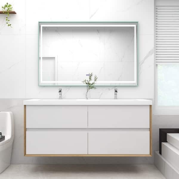 slide 2 of 41, Selina 60" Wall Mounted Vanity with Double Sink