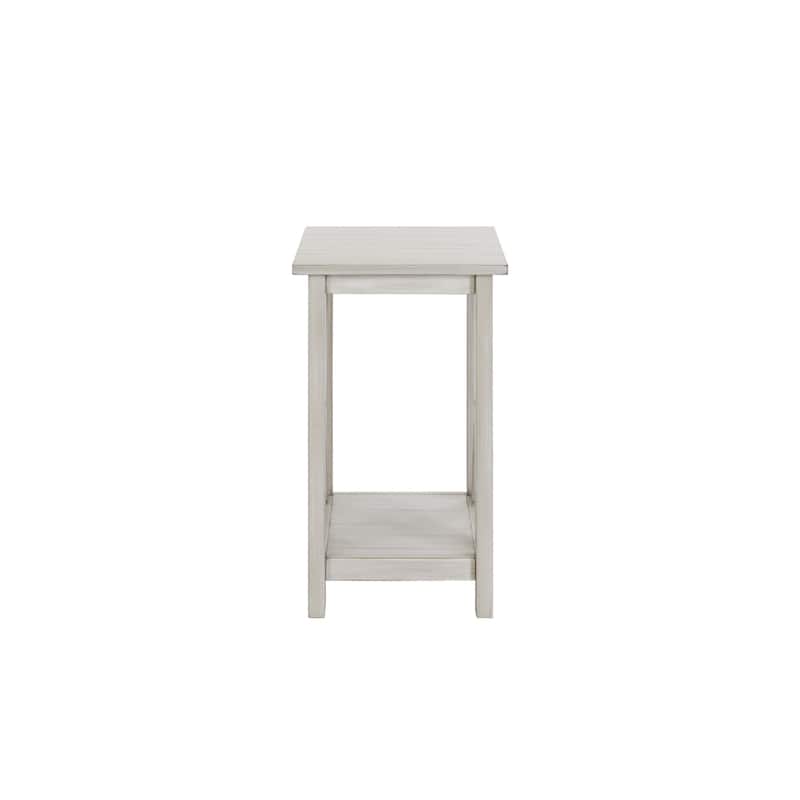 Jamestown Antique White Wood Side Table
