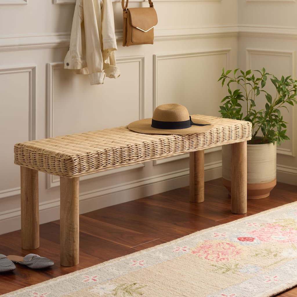 SAFAVIEH HOME Shazza Weaved Bench - 16"W x 47"D x 18"H
