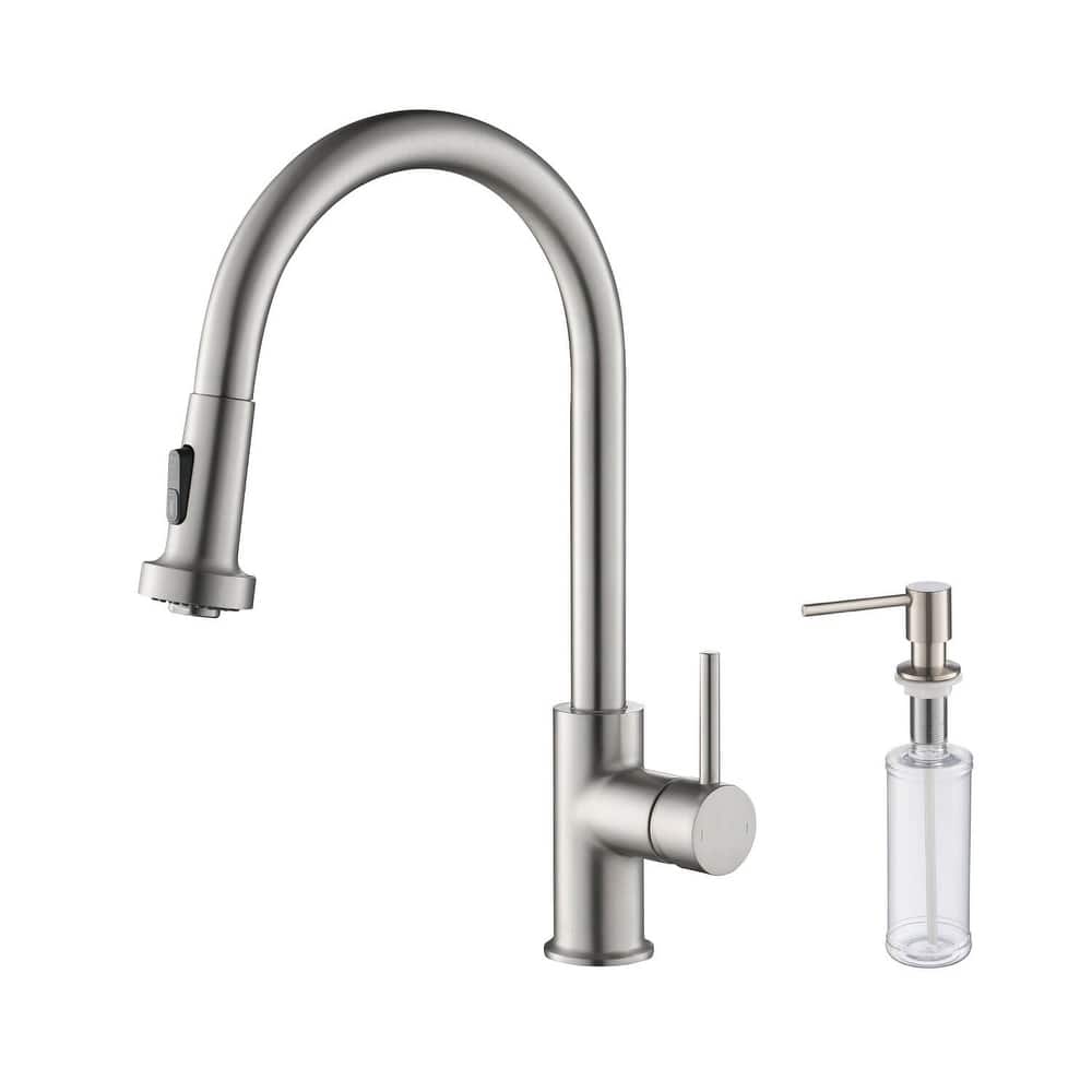 Lead Free Solid Brass Single Level Pull Down Kitchen Faucet with Sprayer
