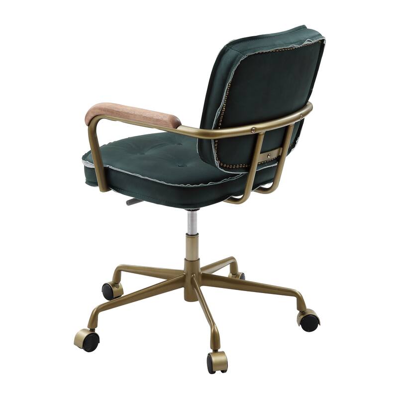 ACME Siecross Office Chair, Emerald Green Leather
