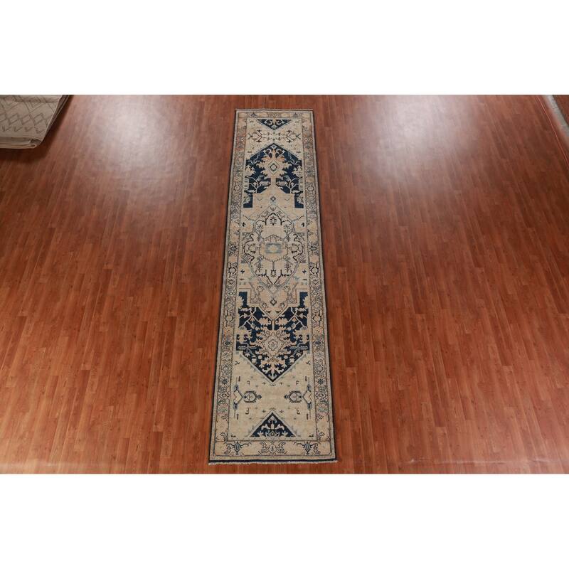 Vegetable Dye Ziegler Oriental Runner Rug Handmade Wool Carpet - 3'2"x 13'3"