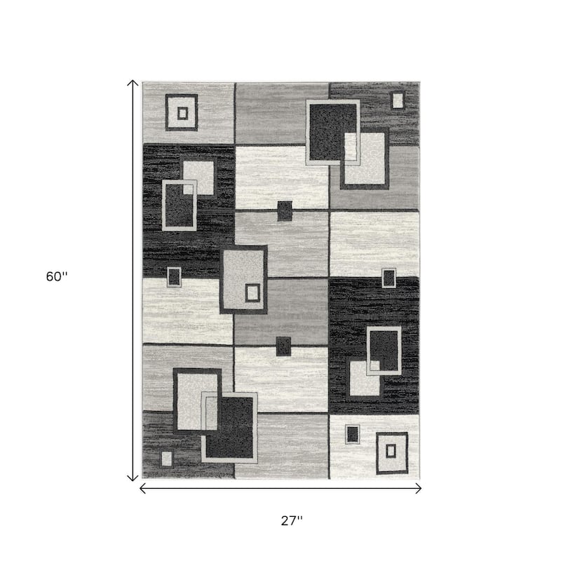 HomeRoots Geometric Modern Runner Area Rug