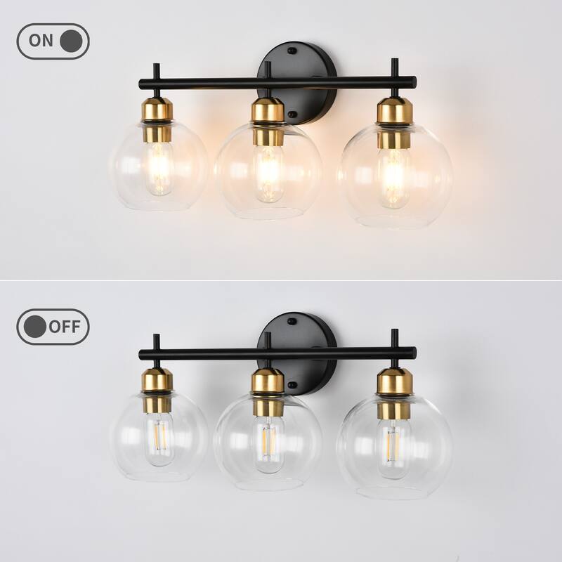 Starsky 4-Lights Modern Dimmable Bathroom Vanity Light with Globe Glass Shade
