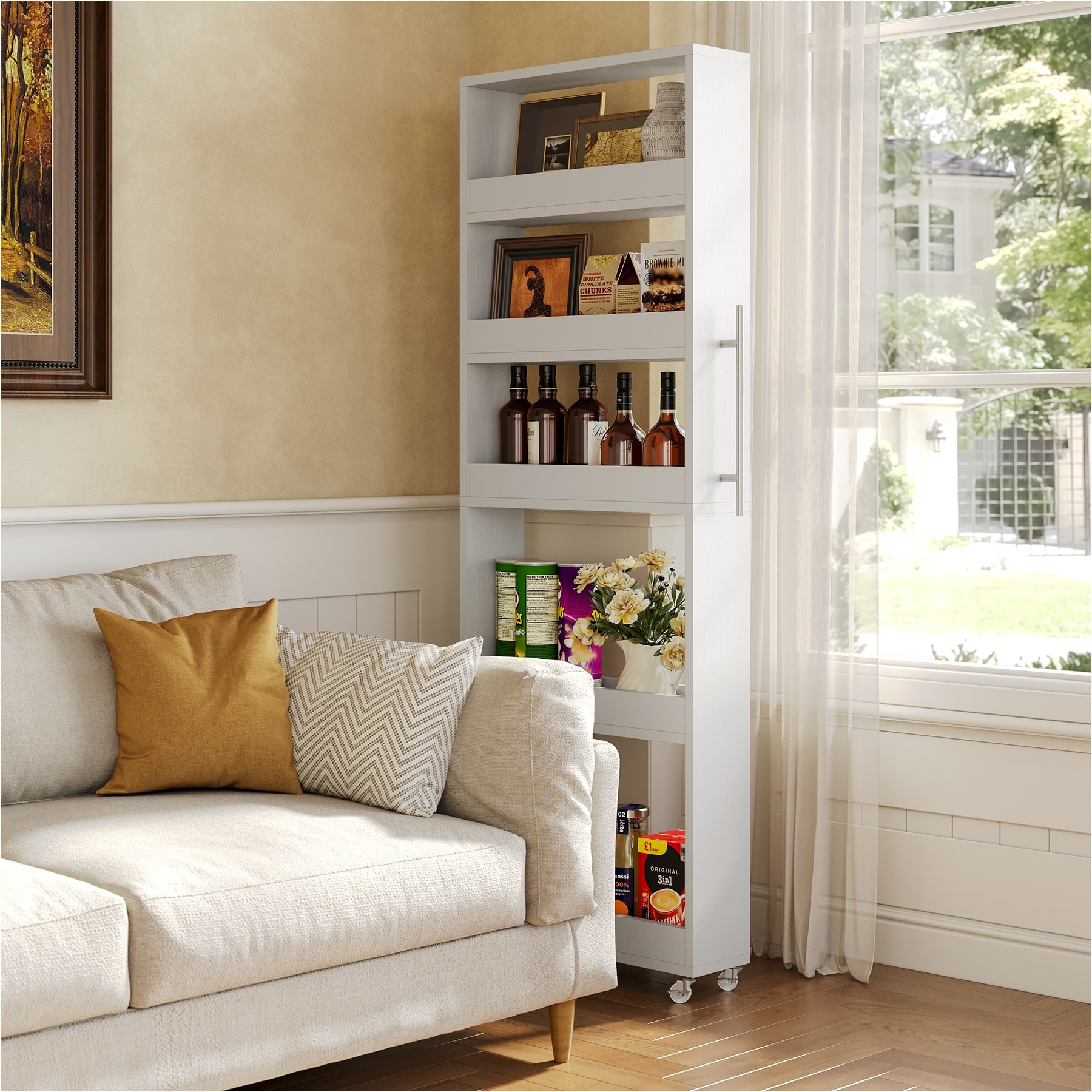 5-tier-Tall-Slim-Storage-Cart-