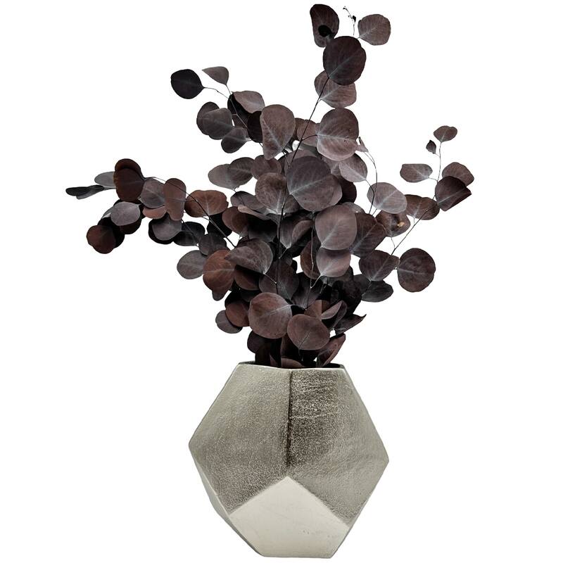 10 Inch Tall Decorative Handmade Aluminum Diamond Flower Vase