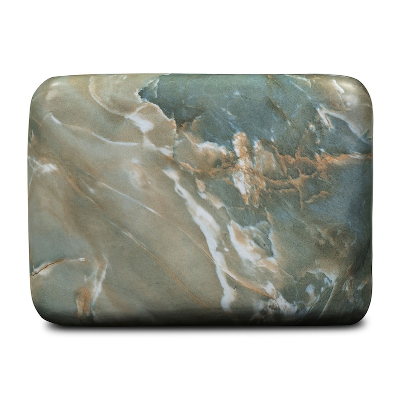 Quadra Cube Concrete Side Table with Marble Finish