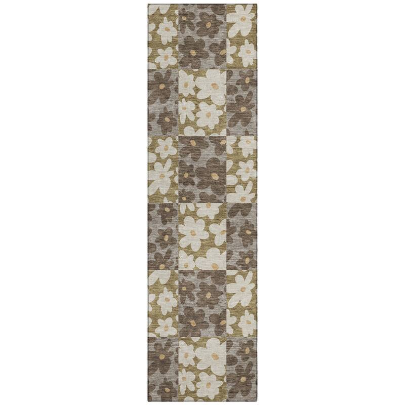Machine Washable Indoor/ Outdoor Floral Krissy Chantille Rug