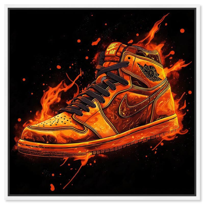 Jumpman on Fire I Canvas by Art Remedy - White - 40" x 40"