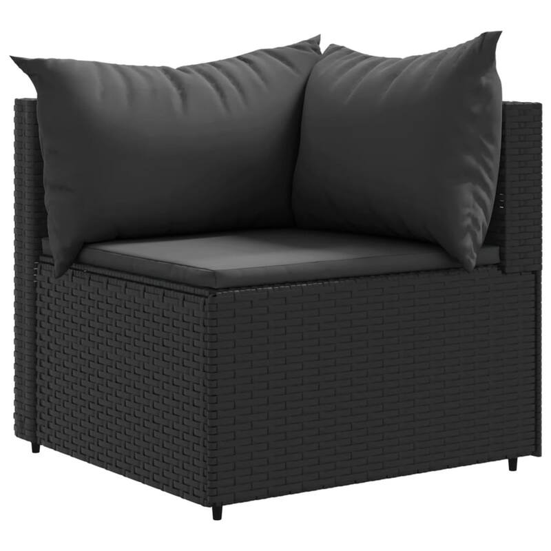 vidaXL Patio Sofa Set with Cushions Lounge Setting Outdoor Furniture Poly Rattan - 9.8 x 9.8 x 8.9