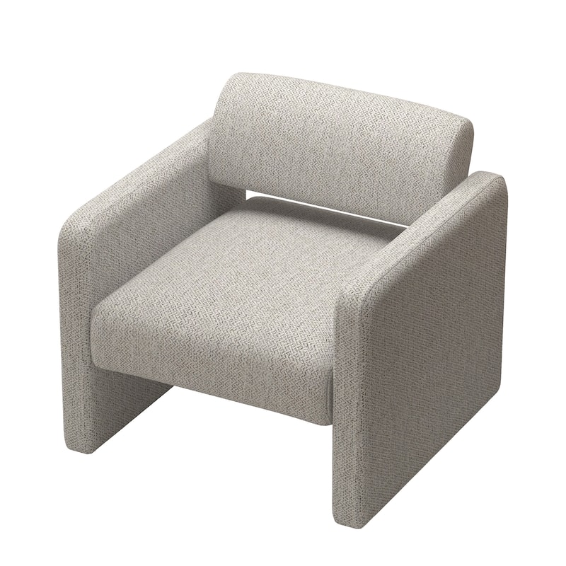 Upholstered comfortable chair with armrests