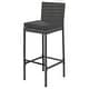 preview thumbnail 8 of 13, 5-Piece Outdoor Wicker Counter Height Dining Set with Removable Cushion and Acacia Wood Table Top