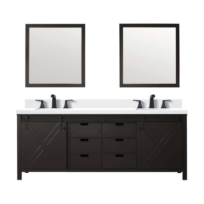Marsyas Bath Vanity, Cultured Marble Countertop, Faucet Set and Mirrors