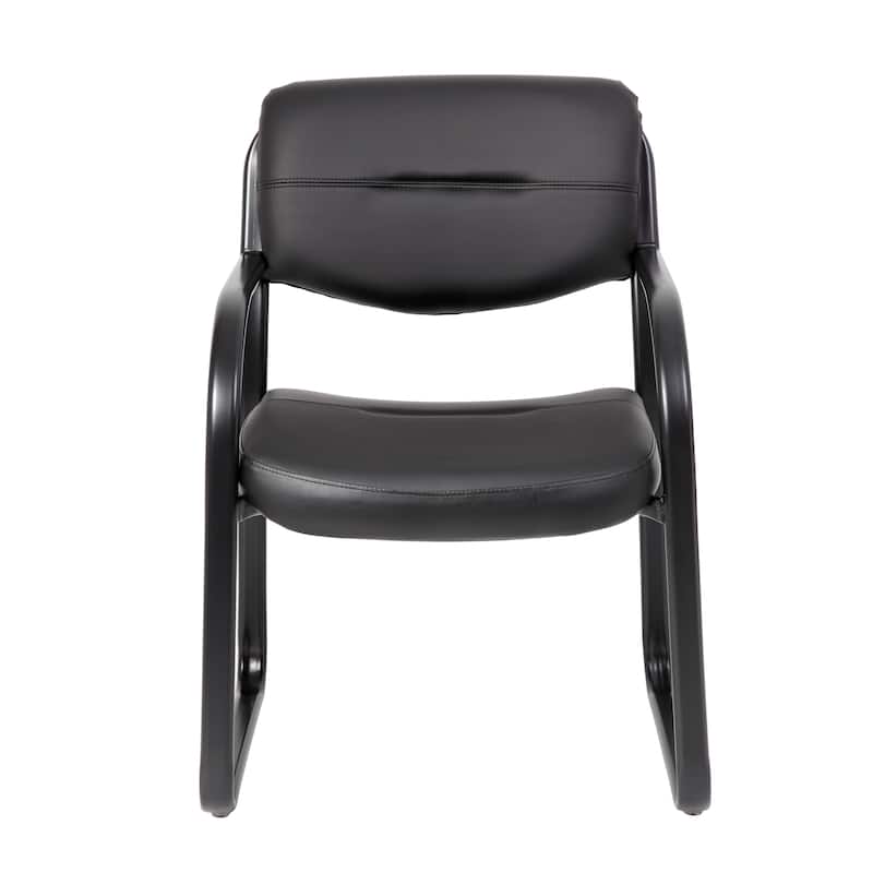 Boss Leather Sled Base Side Chair