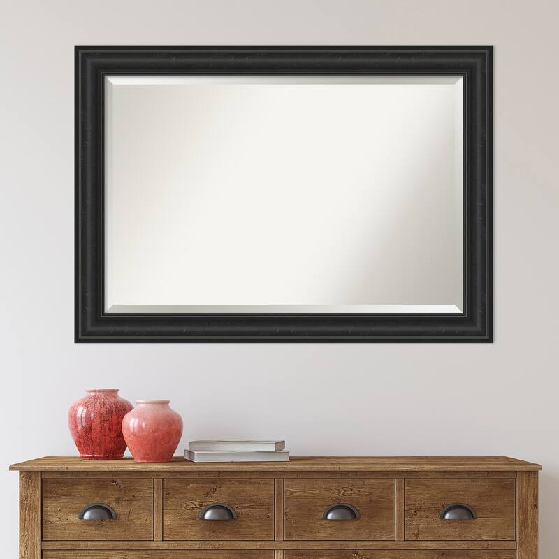 Beveled Wall Mirror - Shipwreck Black Frame