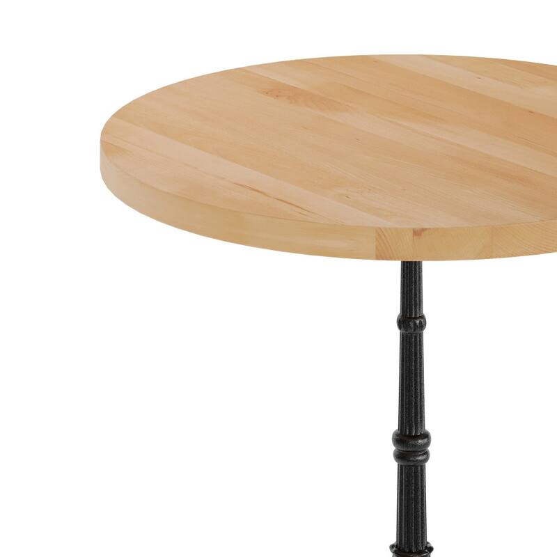 Round Solid Wood Commercial Tabletop with 22.75" x 22.75" Bistro Table Base - 30"W x 30"D x 29.75"H