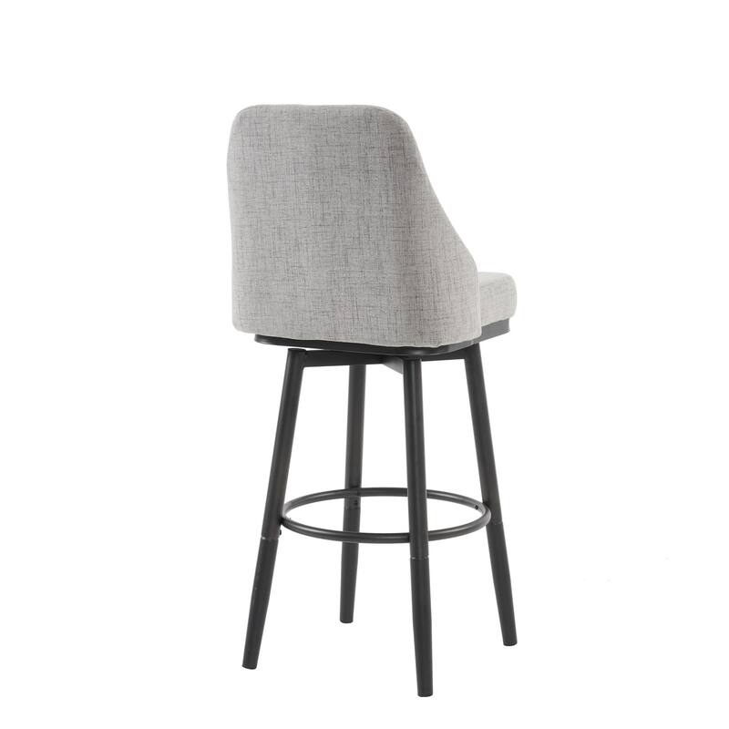 Counter Height Swivel Barstools Set of 2, Upholstered Seat Bar Stools with Metal Legs, Dining Room Chairs with Footrest