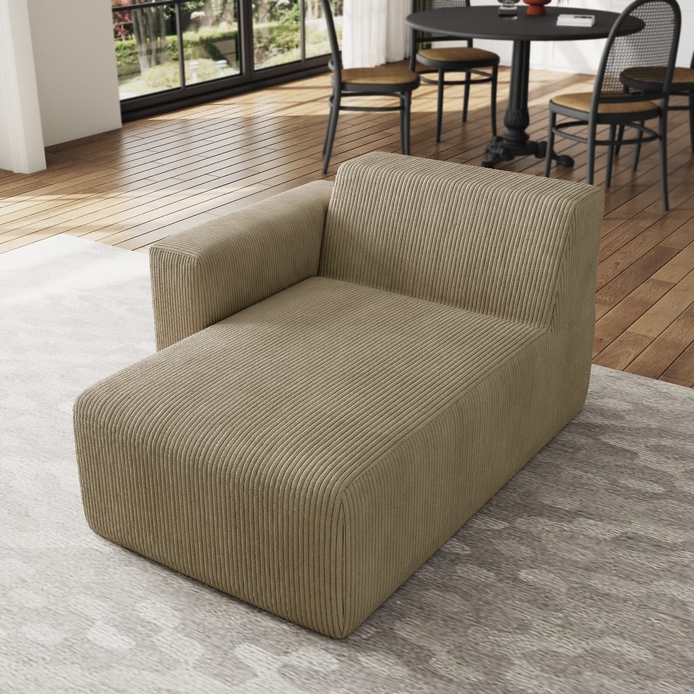 Indoor Modern Corduroy Chaise Lounge Couch