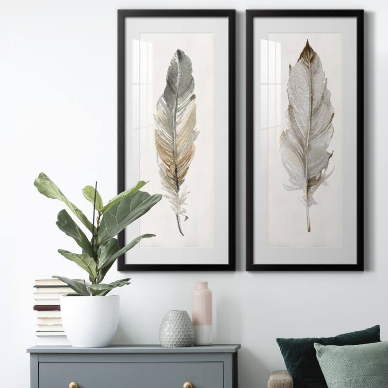 Neutral Feather I-Premium Gallery Framed Print - Ready to Hang