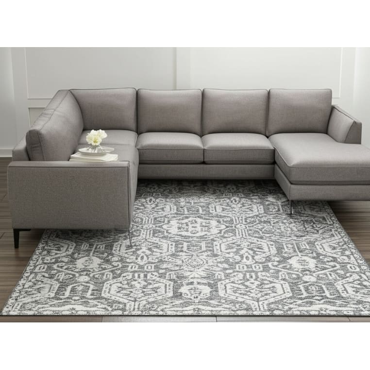 HomeRoots Geometric Casual Rectangle Area Rug