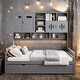 preview thumbnail 23 of 21, Wooden Full Size Daybed with Twin Size Trundle and All-in-One Cabinet