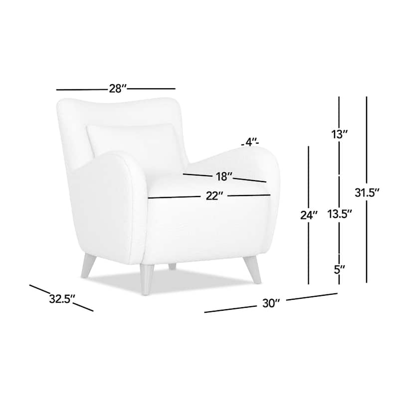 Lune 30" Boucle Faux Sherpa Curved Arm Accent Chair