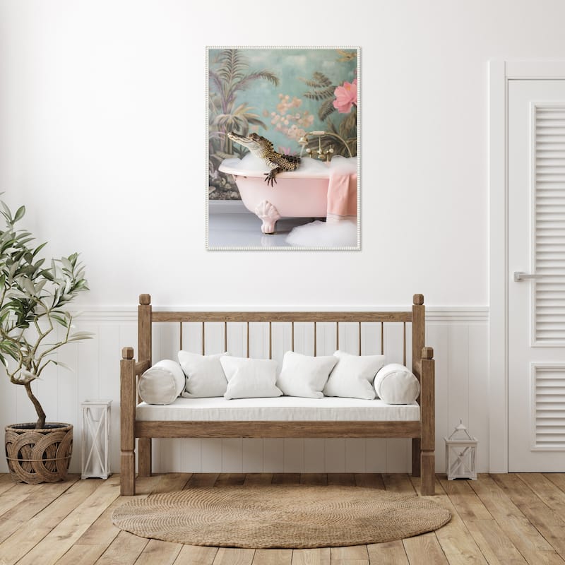 Clean Croc by Niky Rahner Framed Canvas Wall Art