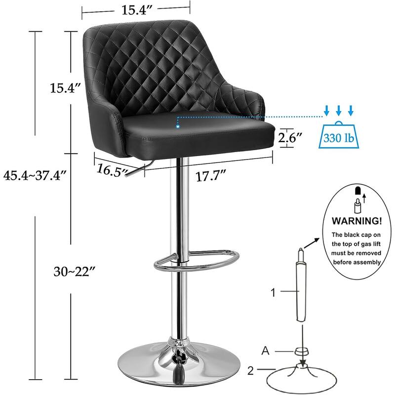 Barstools Set of 4 Counter Height Bar Stools Adjustable Stools with Back and Arm Kitchen Island Stools Swivel Bar Chairs