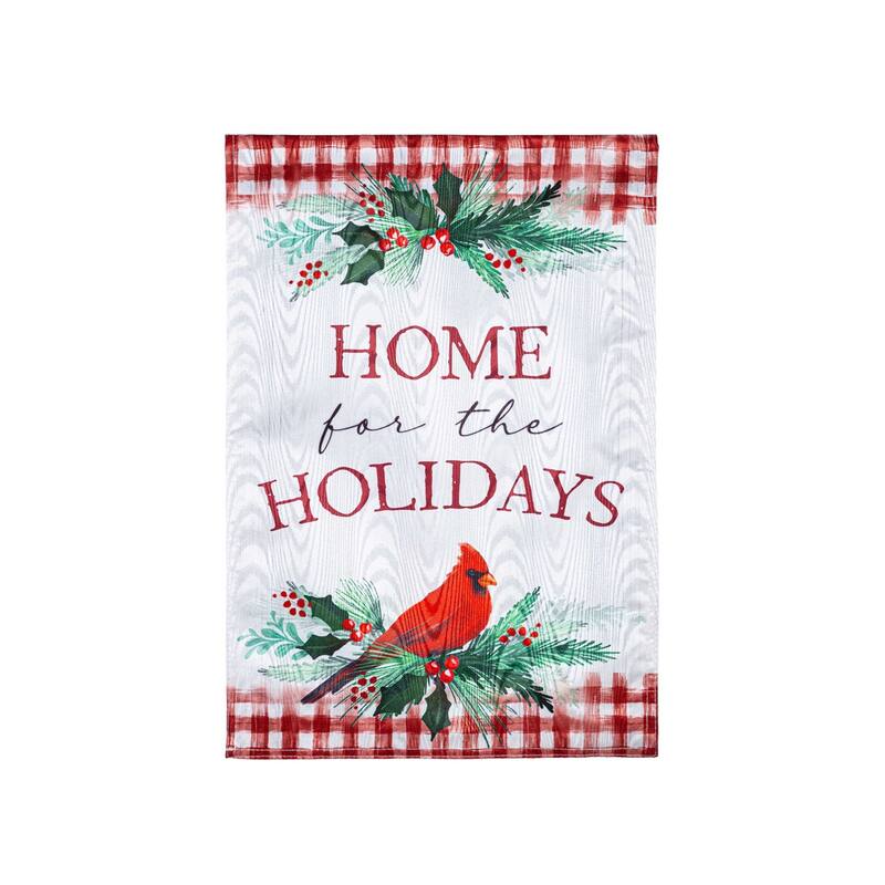 Holiday Cardinal Moire Garden Flag - Multi - Color - 12.5 in x 18 in