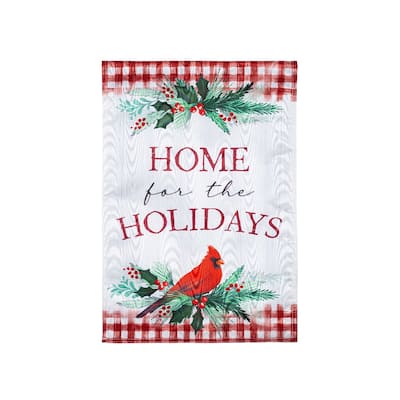 Holiday Cardinal Moire Garden Flag - Multi - Color - 12.5 in x 18 in