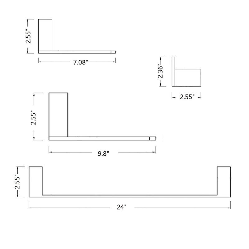 5 Piece Stainless Steel Bathroom Towel Rack Set Wall Mount