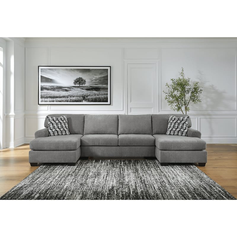 Signature Design by Ashley Birkdale Court Gray 3-Piece Sectional - 138" W x 64" D x 38" H