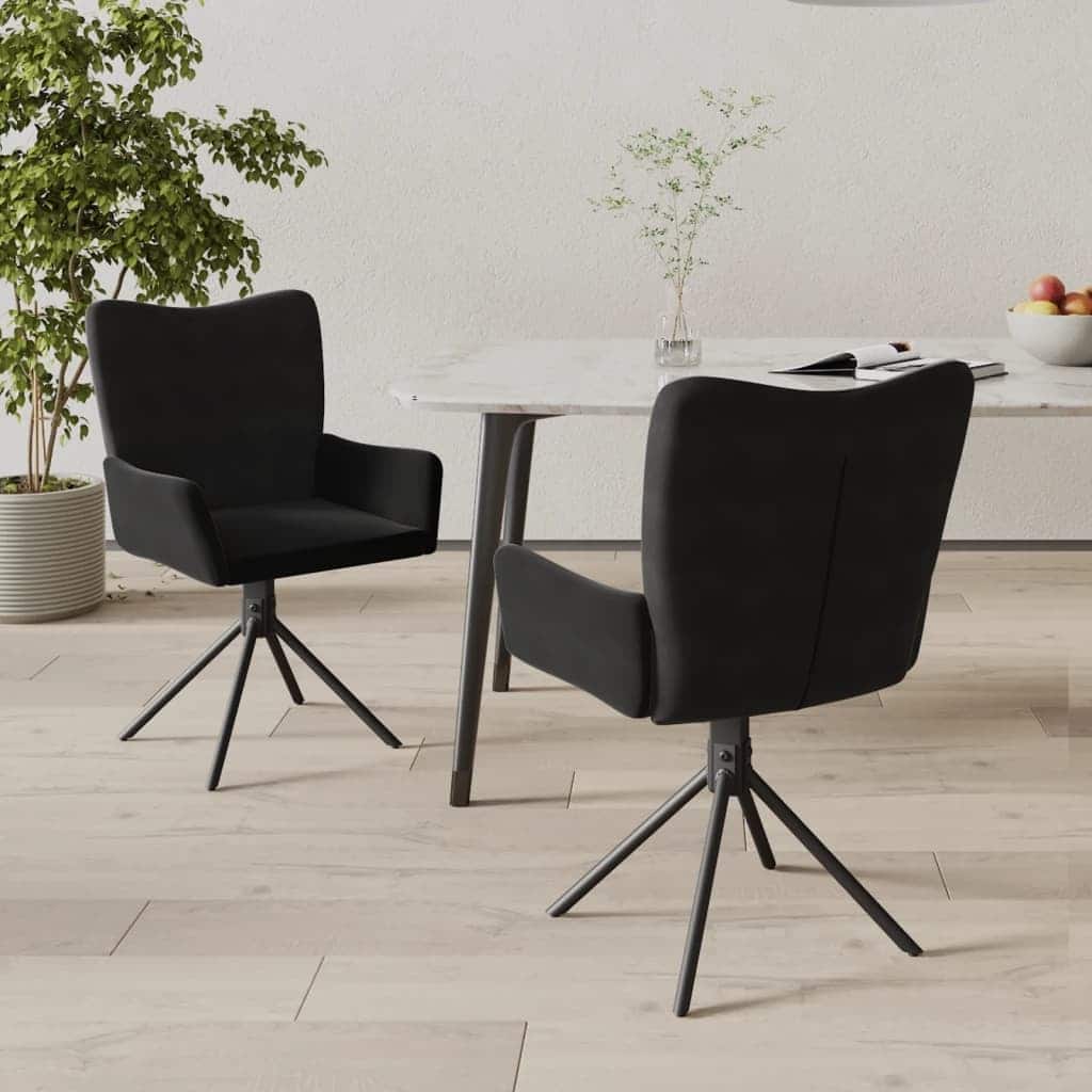vidaXL Swivel Dining Chairs 2 Pcs Upholstered Accent Leisure Side Chair Velvet - 21.7" x 22" x 33.7"