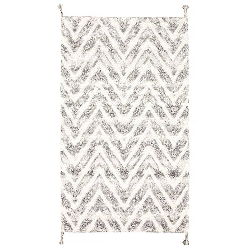 ECARPETGALLERY Braid weave Sienna Grey Wool Rug - 5'0 x 8'3 - Grey - 5'0 x 8'3
