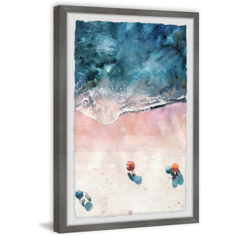 Beach Scene Framed Painting Print - Coastal Wall Art Decor - Victorian Style Home Decor