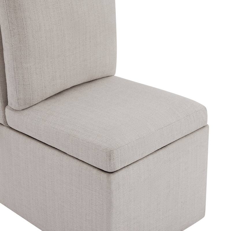 Nathan Dining Chair with Caster & Storage Set of 2 - N/A