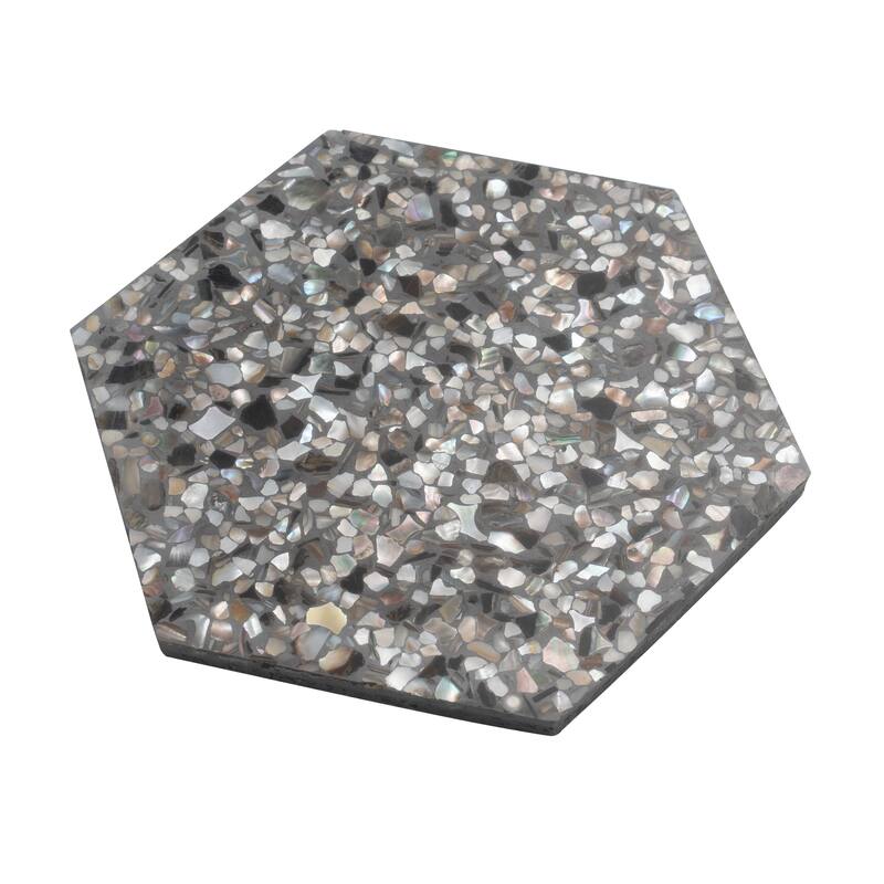 Amalfi 9x8 in. Glossy Shell, Terrazzo Hexagon Wall and Floor Tile (1.8 sq ft/case, 5-Pack)