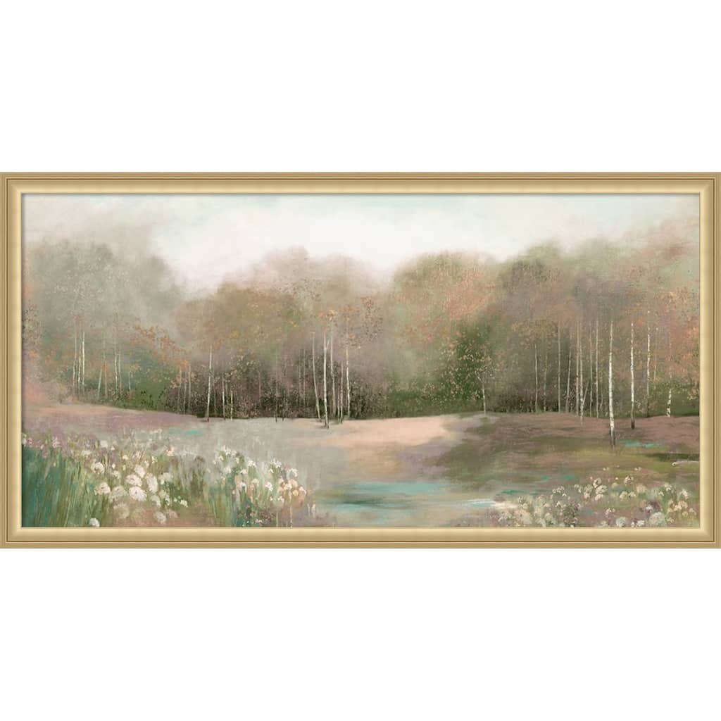 Serene Morning in the Meadow by PI Studio Framed Mounted Canvas Wall Art Print