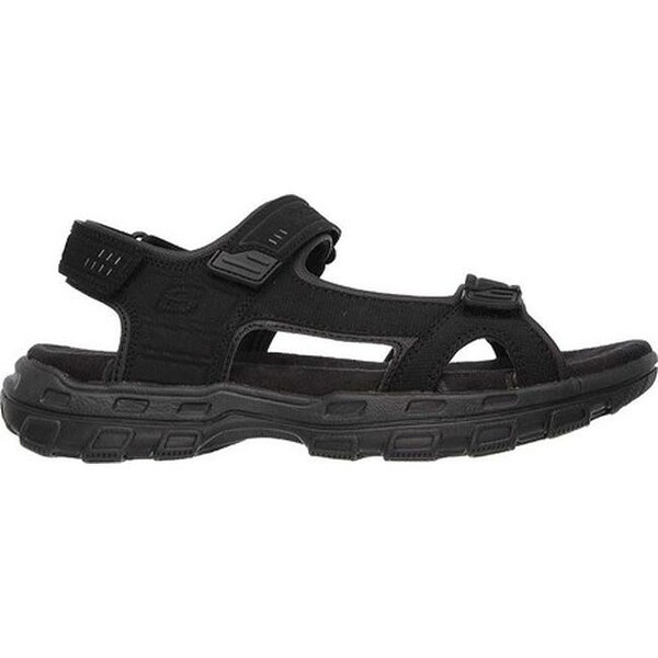 Shop Skechers Men's Relaxed Fit Conner Louden Sandal Black Shop Skechers Men's Relaxed Fit Conner Louden Sandal Black