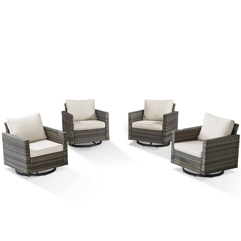 Pocassy Patio Swivel Chair with Soft Cushion